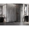 Mexen Lunar L Duschkabine, schwenkbar, rechts, 100 x 100 cm, transparent, gebürstetes Kupfer - 834L-100-100-65-00-P