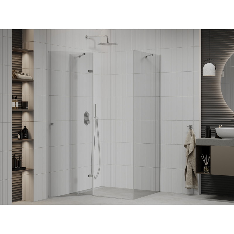 Mexen Roma Schwenkbare Duschkabine 90 x 70 cm, transparent, Chrom - 854-090-070-01-00