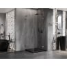 Mexen Lunar L Duschkabine rechte aufschwenkbare Tür 80 x 80 cm, transparent, gebürstetes Gun Gray - 834L-080-080-66-00-P