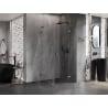 Mexen Lunar L Duschkabine rechte aufschwenkbare Tür 80 x 80 cm, transparent, gebürstetes Gun Gray - 834L-080-080-66-00-P