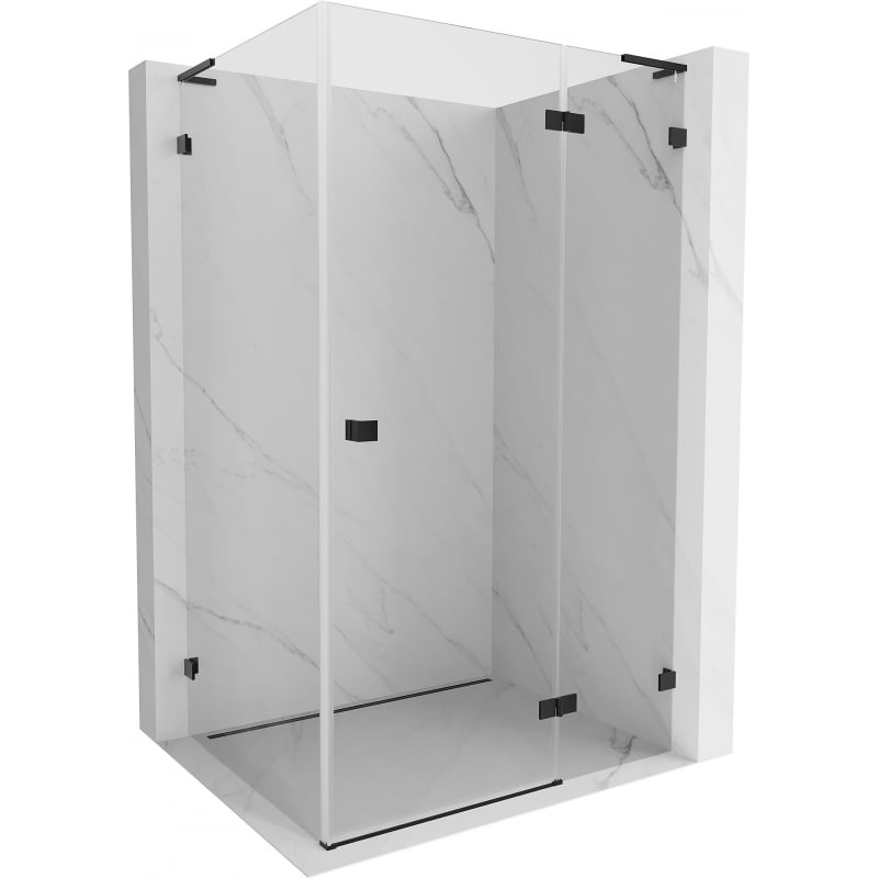 Mexen Lunar L Duschkabine rechte Tür 100 x 80 cm, transparent, schwarz - 834L-100-080-70-00-P