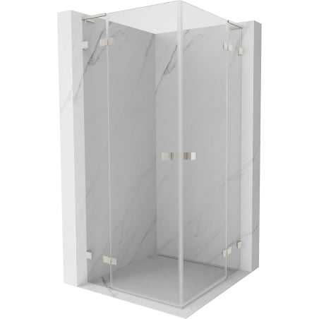 Mexen Lunar L Duo Duschkabine schwenkbar 70 x 70 cm, transparent, gebürsteter Nickel - 834L-070L-070P-97-00