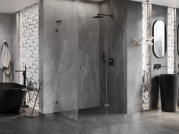 Mexen Lunar L Duschkabine Rechts öffnend 90 x 80 cm, Transparent, Gun Metal - 834L-090-080-95-00-P