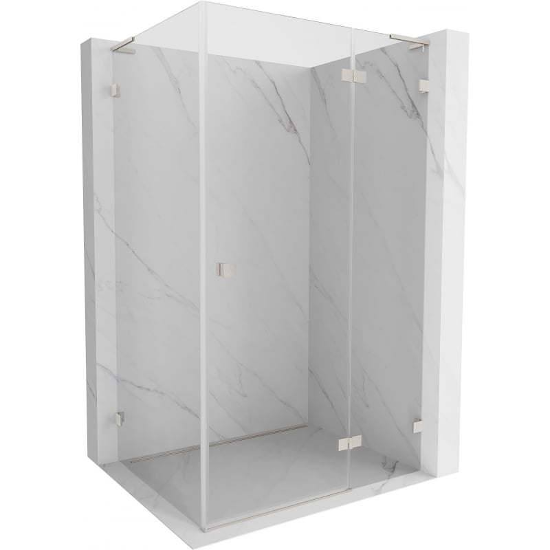 Mexen Lunar L Duschkabine Schwingtür rechts 95 x 80 cm, transparent, gebürstetes Nickel - 834L-095-080-97-00-P