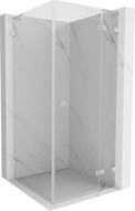Mexen Lunar L Duschkabine rechts schwenkbar 90 x 90 cm, transparent, gebürstetes Nickel - 834L-090-090-97-00-P