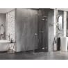 Mexen Lunar L Duschkabine mit Schwingtür rechts 100 x 100 cm, transparent, gebürsteter Nickel - 834L-100-100-97-00-P