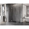 Mexen Lunar L Duo Duschkabine schwenkbar links 95 x 85 cm, transparent, gebürstetes Nickel - 834L-095L-085P-97-00