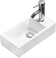 Mexen Inez Waschbecken Aufsatzwaschbecken links 45 x 25 cm, weiß - 21434500L
