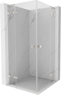 Mexen Lunar L Duo Duschkabine schwenkbar 100 x 100 cm, transparent, gebürstetes Nickel - 834L-100L-100P-97-00