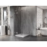 Mexen Lunar L Duo Duschkabine schwenkbar 100 x 100 cm, transparent, gebürstetes Nickel - 834L-100L-100P-97-00