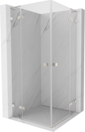 Mexen Lunar L Duo Duschkabine schwenkbar 105 x 105 cm, transparent, gebürstetes Nickel - 834L-105L-105P-97-00