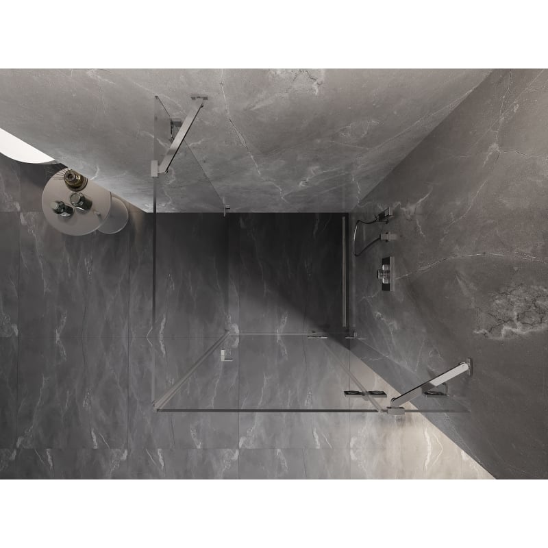 Mexen Lunar Duschkabine rechts öffnend 80 x 80 cm, transparent, Chrom - 834-080-080-01-00-P