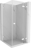 Mexen Lunar Duschkabine, Pendeltür rechts 90 x 90 cm, transparent, weiß - 834-090-090-20-00-P