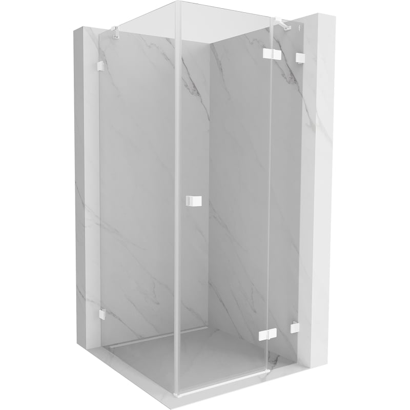 Mexen Lunar Duschkabine rechts 100 x 100 cm, transparent, weiß - 834-100-100-20-00-P