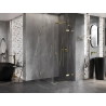 Mexen Lunar Duschkabine mit Schwingtür rechts 80 x 80 cm, transparent, gold - 834-080-080-50-00-P
