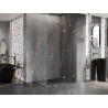 Mexen Lunar Duschkabine, Pendeltür, rechte Seite, 90 x 80 cm, transparent, gold - 834-090-080-50-00-P
