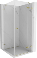 Mexen Lunar Duschkabine schwenkbar rechts 100 x 100 cm, transparent, gold - 834-100-100-50-00-P