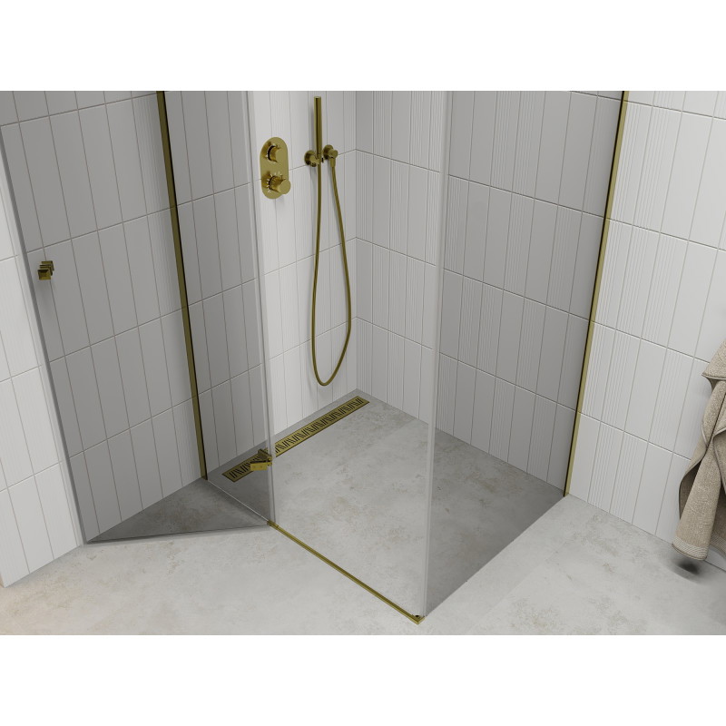 Mexen Roma Duschecke Duschkabine 70 x 90 cm, transparent, gold - 854-070-090-50-00