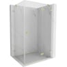 Mexen Lunar Duschkabine, schwenkbar, rechts, 100 x 80 cm, transparent, gebürstetes Gold - 834-100-080-55-00-P