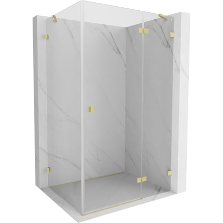 Mexen Lunar Duschkabine rechtes Schwingtür 100 x 90 cm, transparent, gebürstetes Gold - 834-100-090-55-00-P