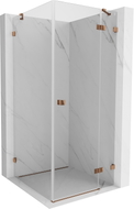 Mexen Lunar Duschkabine schwenkbar rechts 90 x 90 cm, transparent, Roségold - 834-090-090-60-00-P