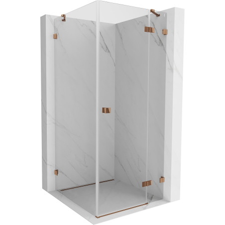 Mexen Lunar Duschkabine angeschlagen rechts 100 x 100 cm, transparent, Roségold - 834-100-100-60-00-P