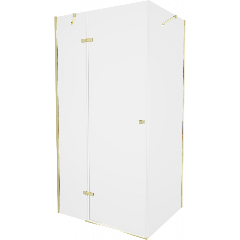 Mexen Roma Duschkabine schwenkbar 90 x 80 cm, transparent, gold - 854-090-080-50-00