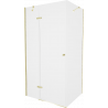 Mexen Roma Duschkabine schwenkbar 90 x 80 cm, transparent, gold - 854-090-080-50-00