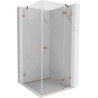 Mexen Lunar Duschkabine schwenkbar rechts 80 x 80 cm, transparent, gebürstetes Kupfer - 834-080-080-65-00-P