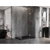 Mexen Lunar Duschkabine, schwenkbar, rechts, 90 x 80 cm, transparent, gebürstetes Kupfer - 834-090-080-65-00-P