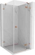 Mexen Lunar Duschkabine schwenkbar rechts 90 x 90 cm, transparent, gebürstetes Kupfer - 834-090-090-65-00-P
