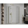 Mexen Roma duschkabine schwenkbar 100 x 90 cm, transparent, gold - 854-100-090--50-00
