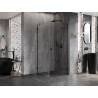 Mexen Lunar Duschkabine schwenkbar rechts 100 x 100 cm, transparent, schwarz - 834-100-100-70-00-P
