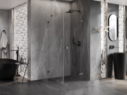 Mexen Lunar Duschkabine schwenkbar rechts 80 x 80 cm, transparent, Gunmetal - 834-080-080-95-00-P