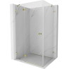 Mexen Lunar Duschkabine schwenkbar links 100 x 80 cm, transparent, gold - 834-100-080-50-00-L