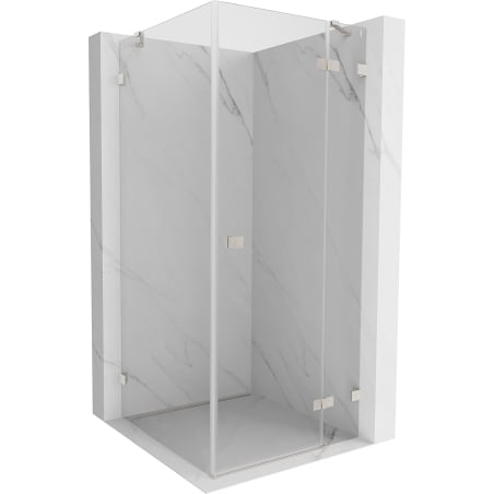 Mexen Lunar Duschkabine Schwenktür rechts 80 x 80 cm, transparent, gebürstetes Nickel - 834-080-080-97-00-P