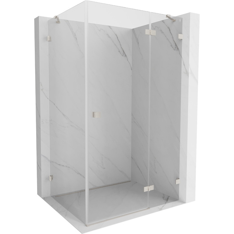 Mexen Lunar Duschkabine Drehbar Rechts 95 x 90 cm, transparent, gebürstetes Nickel - 834-095-090-97-00-P