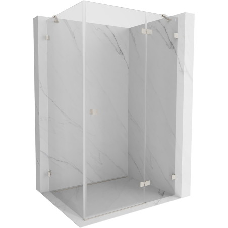 Mexen Lunar Duschkabine, rechts öffnend, 100 x 90 cm, transparent, gebürstetes Nickel - 834-100-090-97-00-P