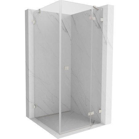 Mexen Lunar Dusche Kabine rechte Schwingtür 100 x 100 cm, transparent, gebürsteter Nickel - 834-100-100-97-00-P