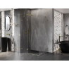 Mexen Lunar Duschkabine, schwenkbar, links, 95 x 90 cm, transparent, gold - 834-095-090-50-00-L