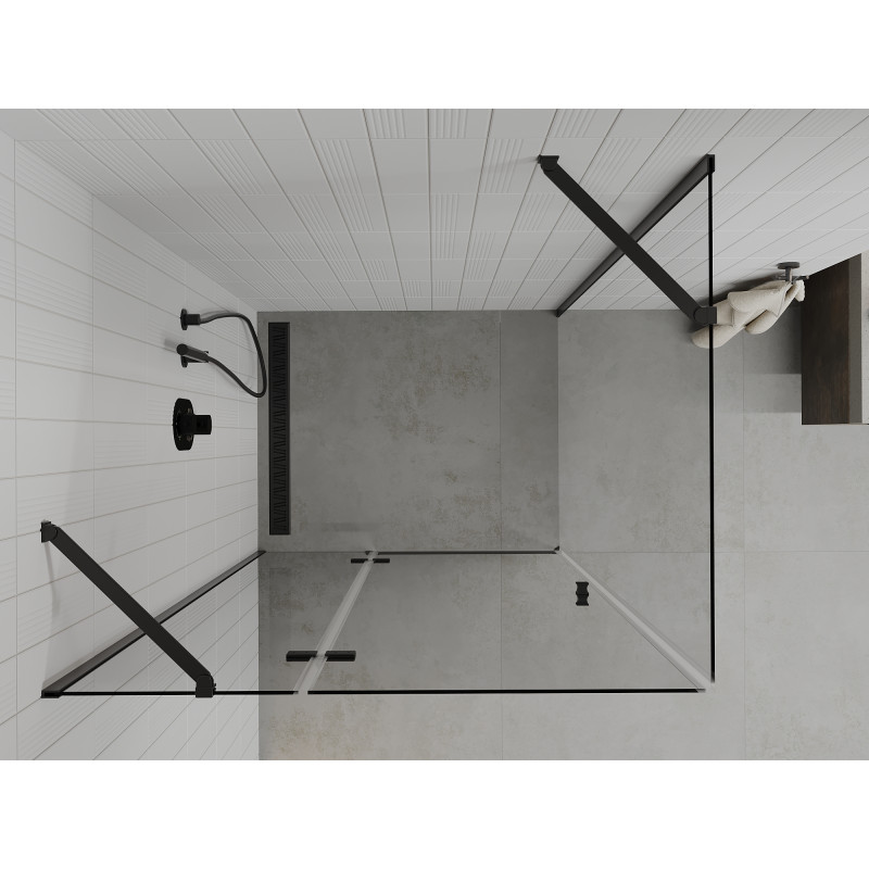 Mexen Roma Duschkabine zum Schwenken 100 x 120 cm, transparent, schwarz - 854-100-120-70-00