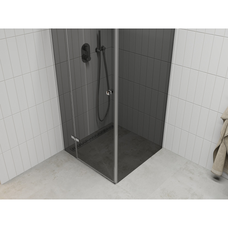 Mexen Roma Pivot-Duschkabine 70 x 70 cm, Graphit, Chrom - 854-070-070-01-40