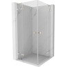 Mexen Lunar L Duo Duschkabine, Pendeltür, 120 x 120 cm, transparent, gebürstetes Nickel - 834L-120L-120P-97-00