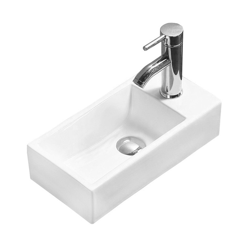 Mexen Inez linkes Aufsatzwaschbecken 40 x 20 cm, weiß - 21484000L