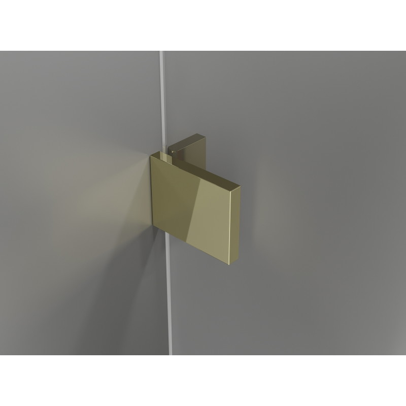 Mexen Lunar T Duschkabine mit schwenkbarer Tür links 110 x 80 cm, transparent, gold - 834T-110-080-50-00-L