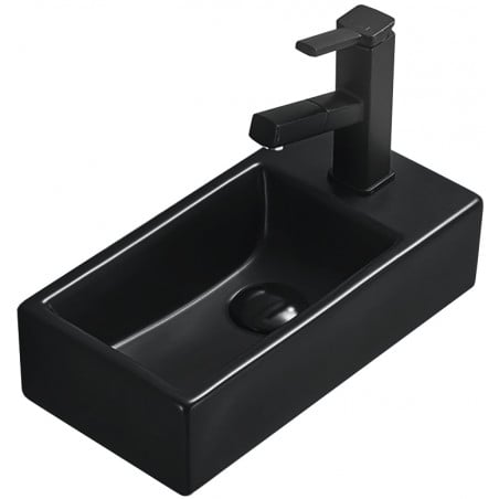 Mexen Inez Waschbecken auf der linken Seite 40 x 20 cm, schwarz matt - 21484085L