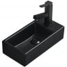 Mexen Inez Waschbecken auf der linken Seite 40 x 20 cm, schwarz matt - 21484085L