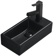 Mexen Inez Waschbecken auf der linken Seite 40 x 20 cm, schwarz matt - 21484085L