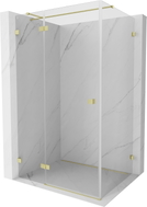 Mexen Lunar T Duschkabine Schwingtür links 130 x 80 cm, transparent, gebürstetes Gold - 834T-130-080-55-00-L