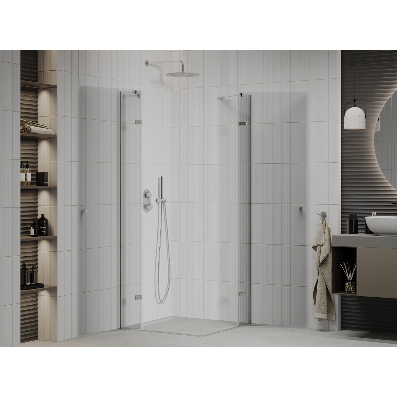 Mexen Roma Duo Duschkabine Schwenkbar 120 x 120 cm, transparent, chrom - 854-120-120-02-00